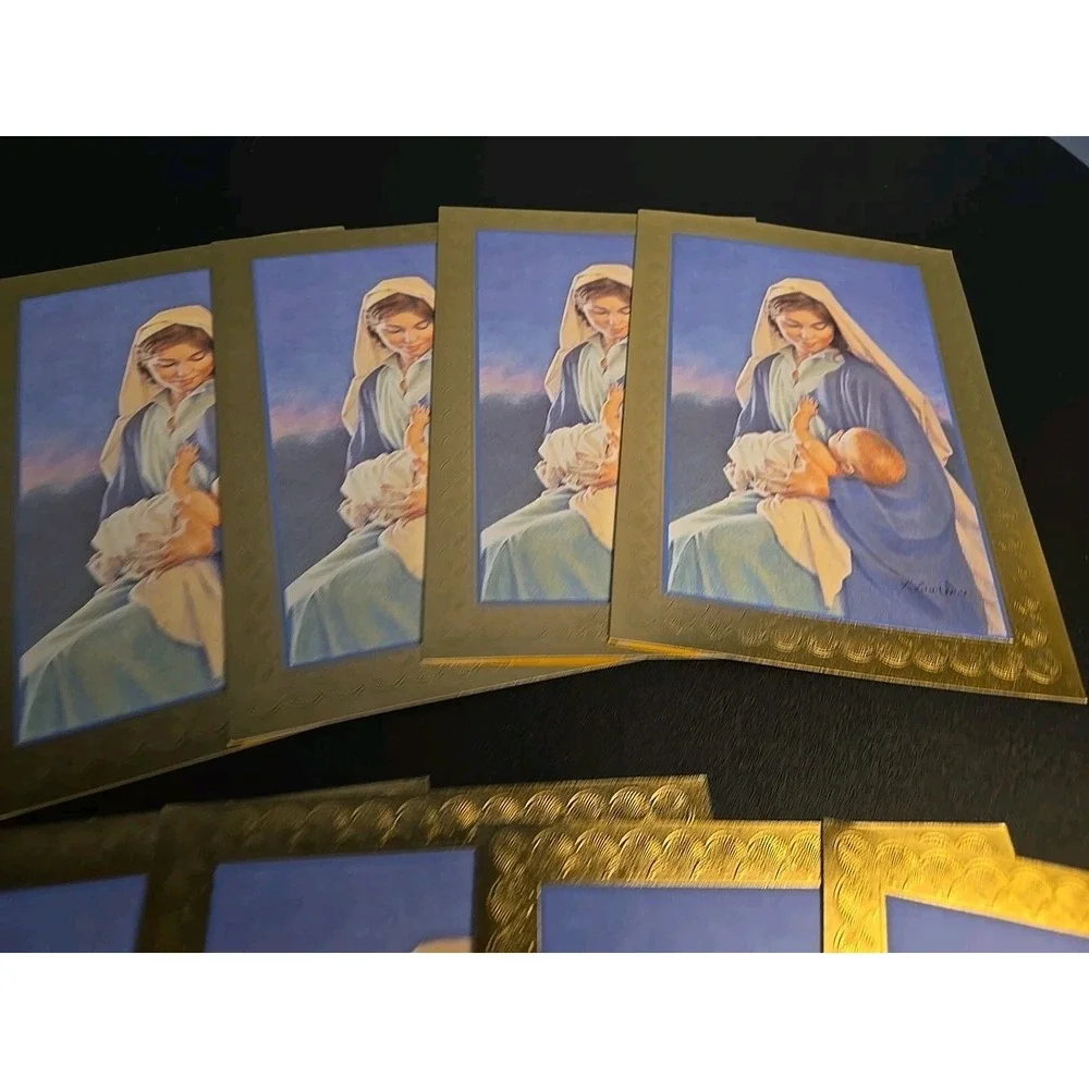 Plus Mark Religious 8 Christmas‎ Holiday Cards Mary With Baby Jesus Envelopes
